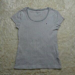 Tommy Hilfiger Gray/White Shirt Large